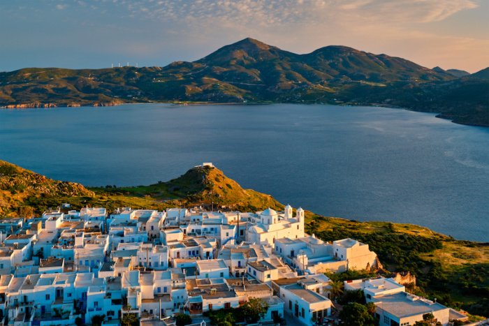 Plaka village on Milos island